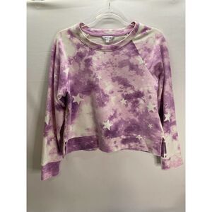 Wildfox Purple Tie-Dye Star Print Pullover Sweatshirt Medium